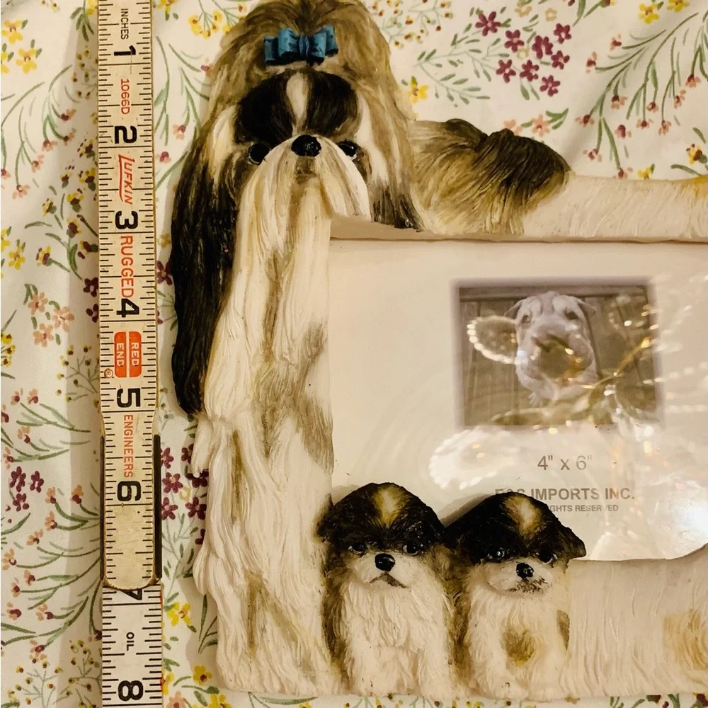 E & S Imports Shih Tzu Photo Frame Ceramic Resin